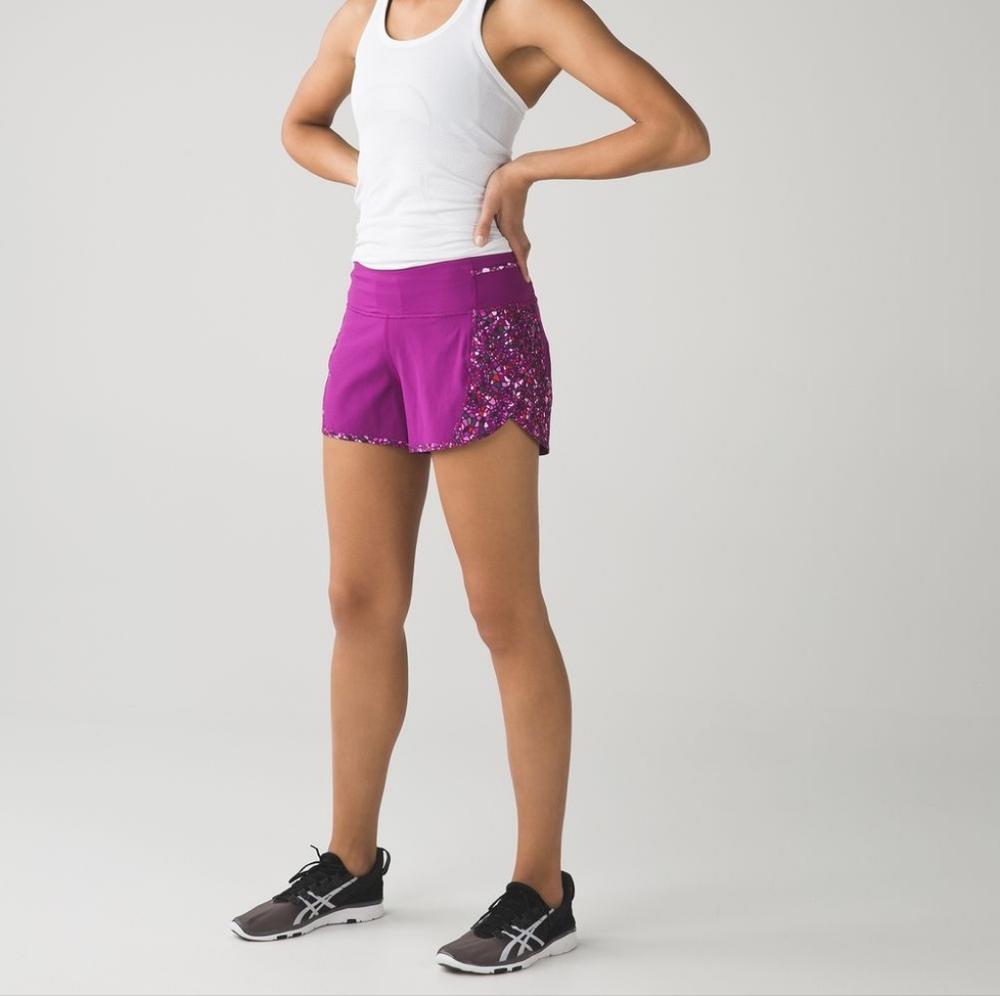 Lululemon Real Quick Short in Regal Plum / Paradise Camo Multi
